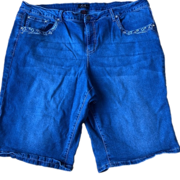 Earl Jeans Pants - EARL JEANS denim shorts embellished pockets size 24W